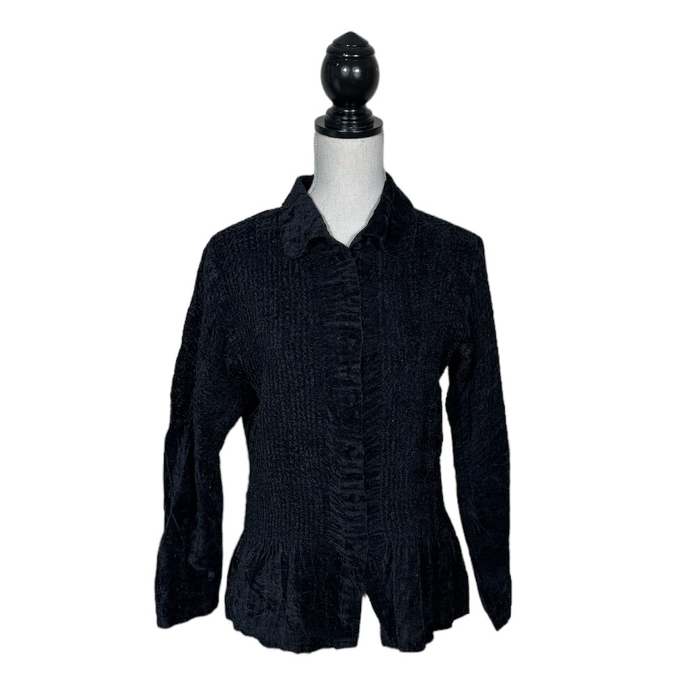 YOSHIKI HISHINUMA Vintage Velvet Button Down Blouse